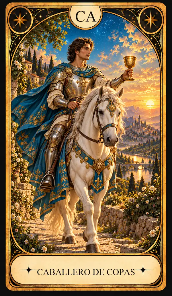 Carta del Tarot Caballero de Copas