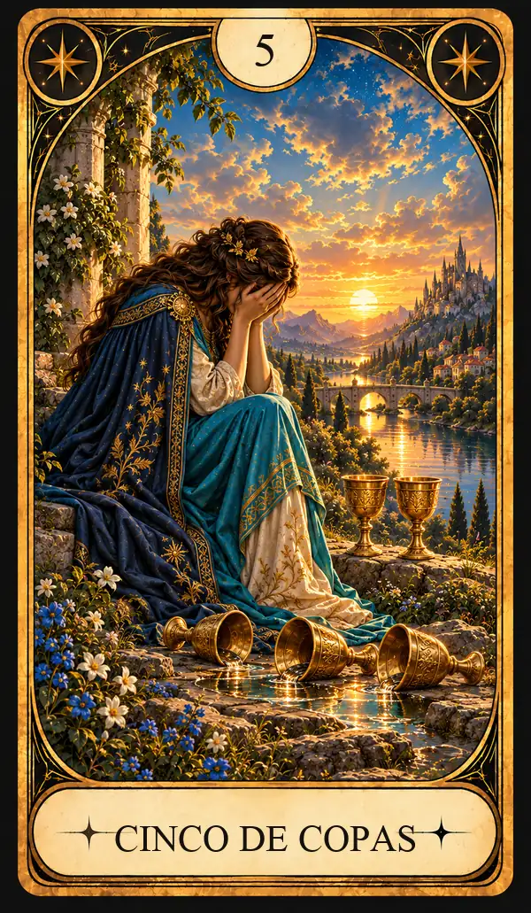 Carta del Tarot Cinco de Copas