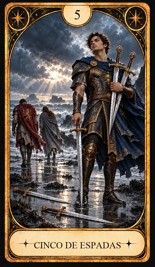 Carta del Tarot Cinco de Espadas