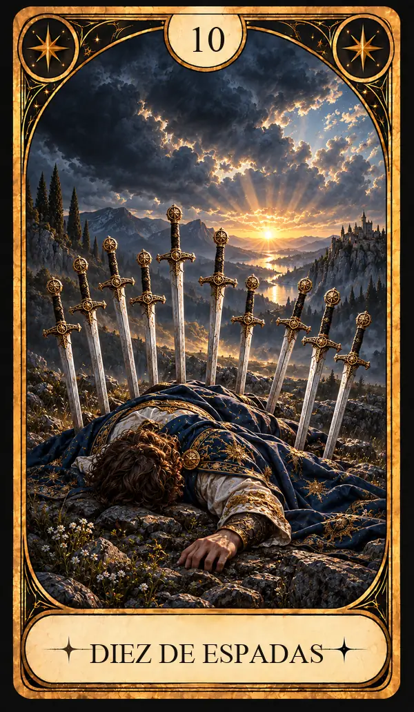 Carta del Tarot Diez de Espadas