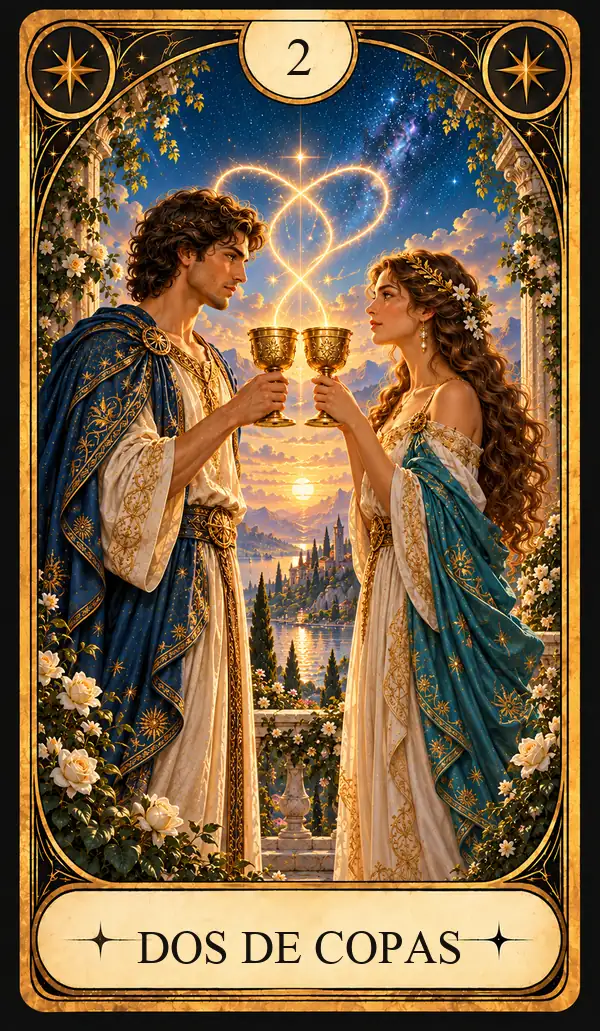 Carta del Tarot Dos de Copas