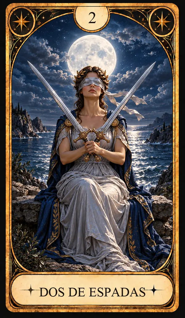 Carta del Tarot Dos de Espadas