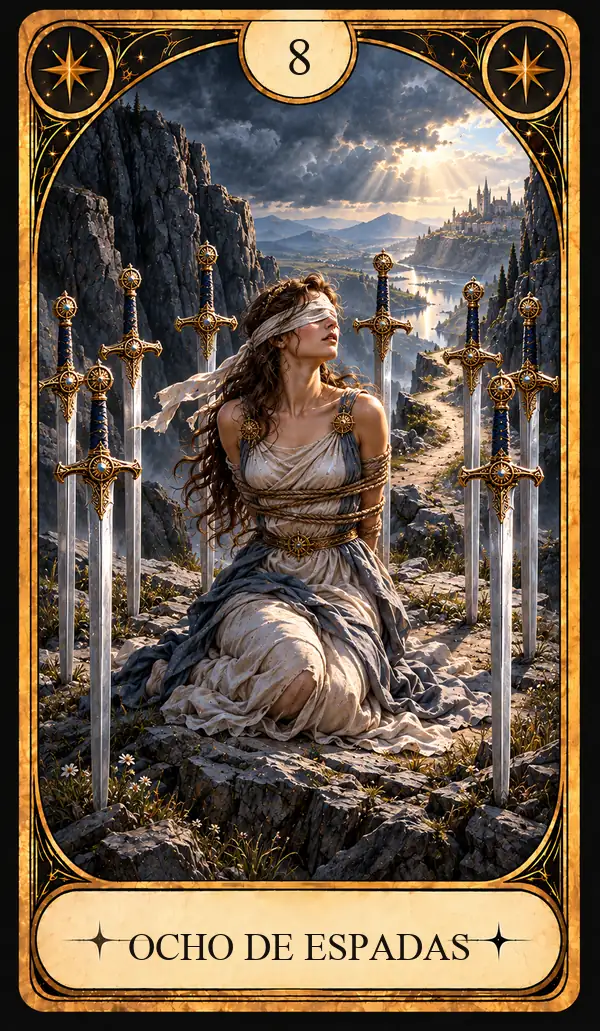 Carta del Tarot Ocho de Espadas