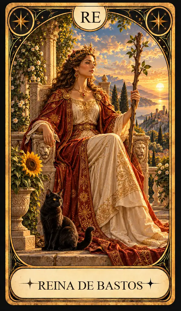 Carta del Tarot Reina de Bastos