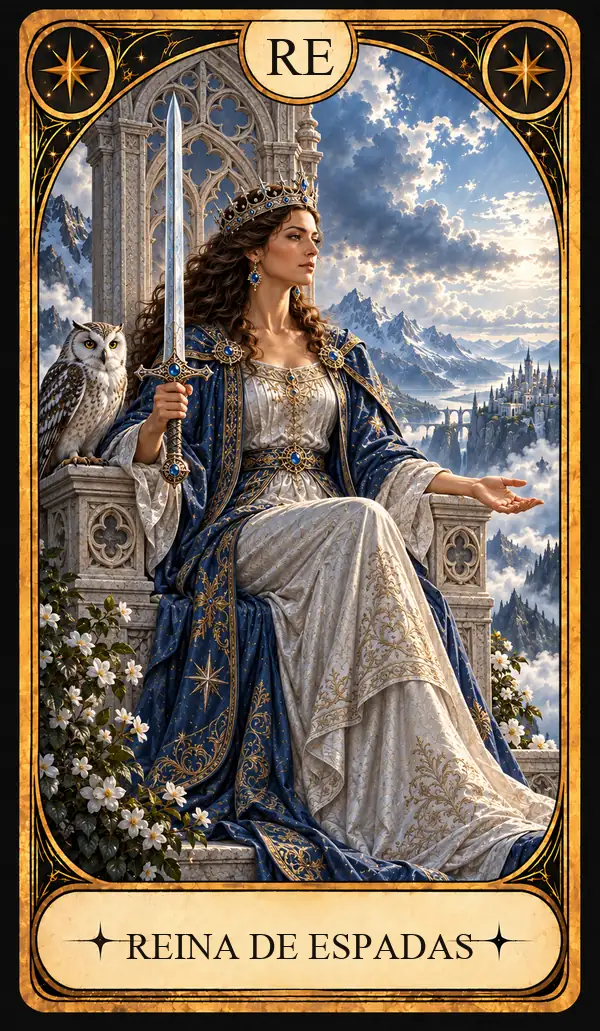 Carta del Tarot Reina de Espadas