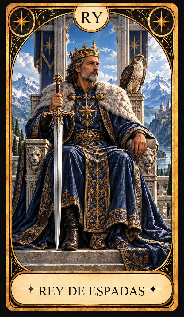 Carta del Tarot Rey de Espadas