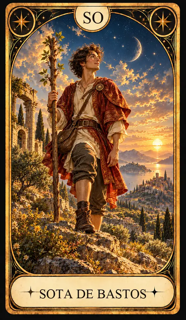 Carta del Tarot Sota de Bastos